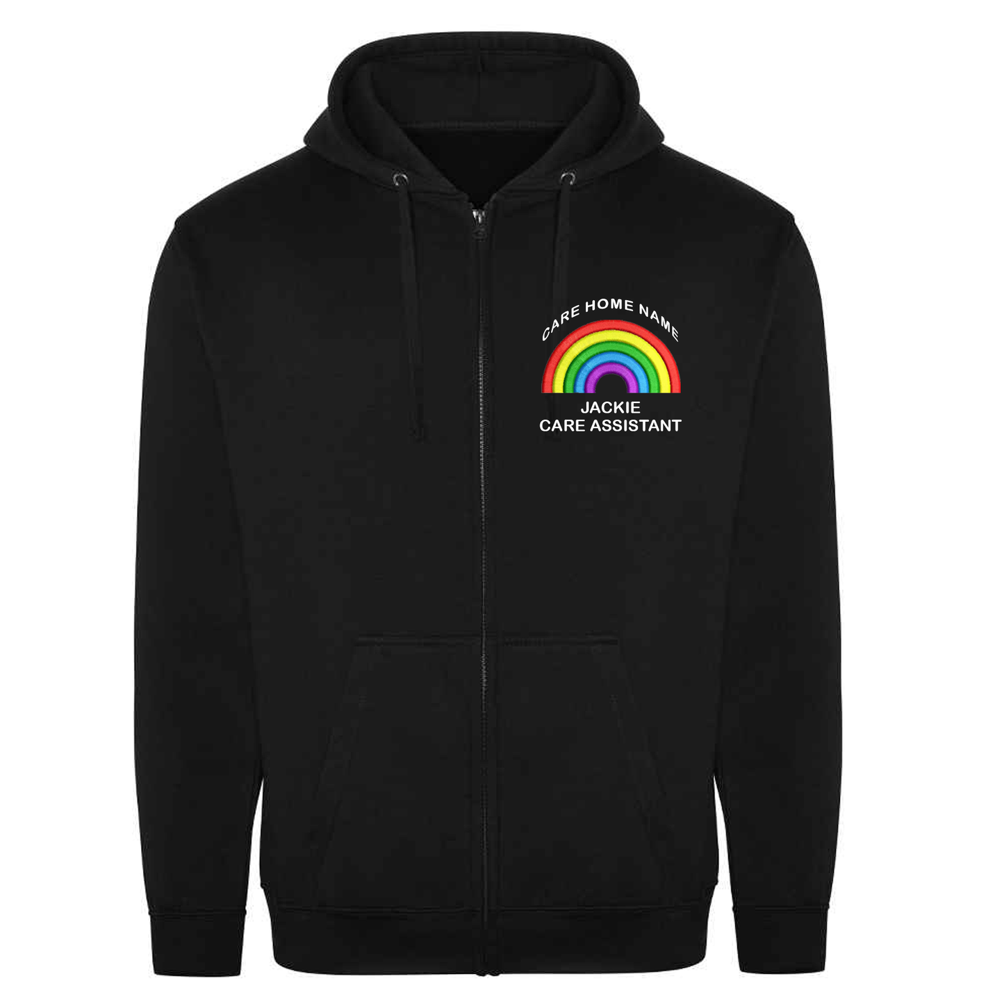 Custom Rainbow Workwear Zipped Hoodie - personalise fully