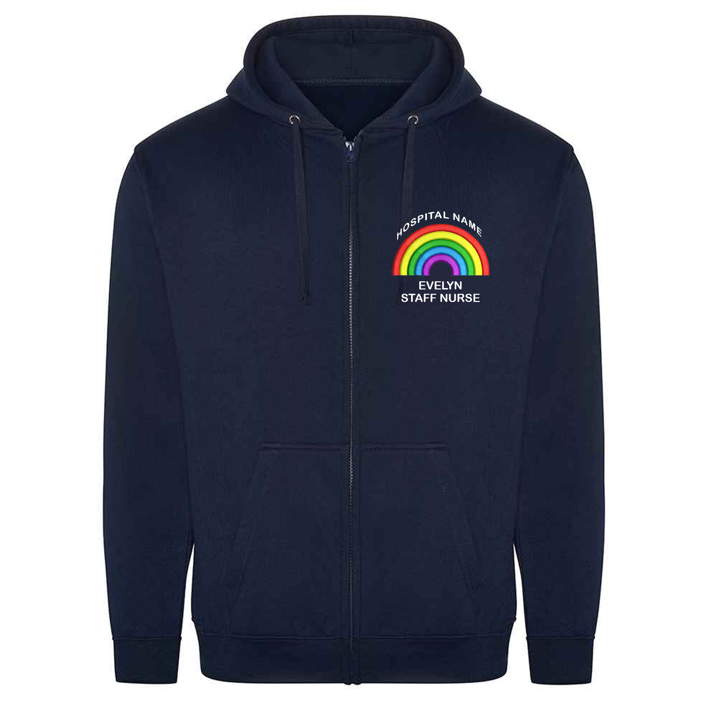 Custom Rainbow Workwear Zipped Hoodie - personalise fully